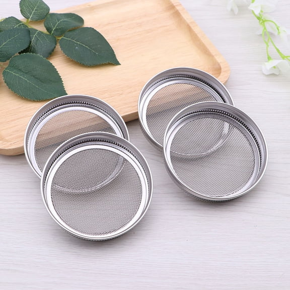 SOPOTUTU Jar Lids with Vent Holes for Canning, Round, 4-Pack, 2.8 x 2.8 x 0.6 Inches