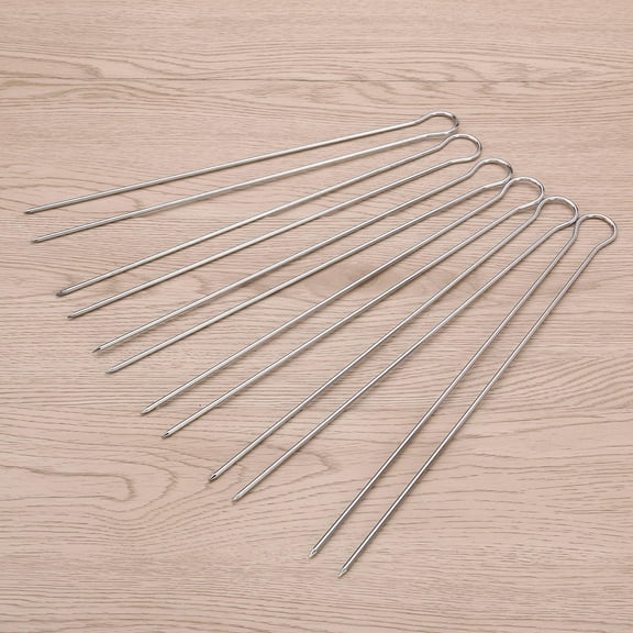 ORDDIART 4-Piece Metal Kabob Skewers Set for Grilling, Dual Prong BBQ Utensils, 11 Inch, Dishwasher Safe