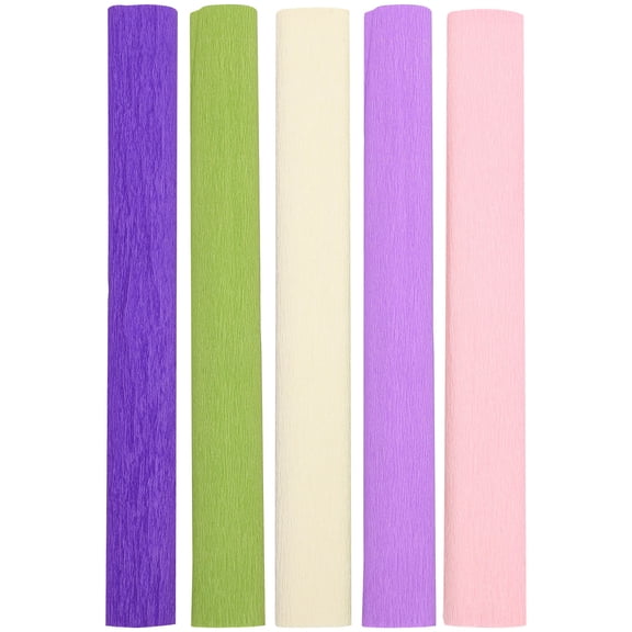 ORDDIART 5 Rolls Assorted Color Decorative Crepe Paper for Crafts, Party Decorations, Wrapping, Size 10x20in