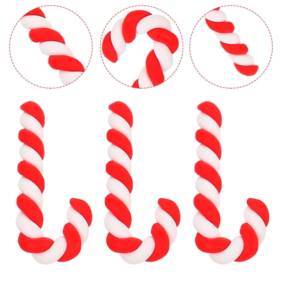 ORDDIART 50Pcs Red Polymer Clay Christmas Cane Accessories for Phone Case Decorations, Mini Ornaments, Crafts, and Stationery Boxes