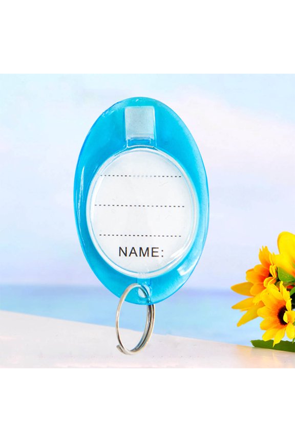 Multi-Color Plastic Key ID Tags with Insert and Metal for Key Cabinets, 50 Pieces Labels