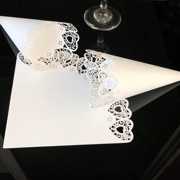 SOPOTUTU Heart Design Wrappers Paper Flower Wrapper White Craft Enthusiasts Parties 50pcs