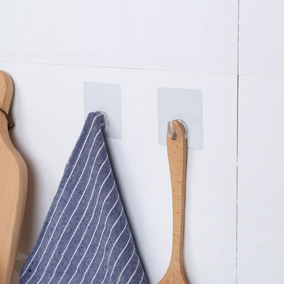 ORDDIART 5Pcs Clear Self Adhesive Hooks for Bathroom Kitchen Home Use