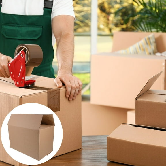 ORDDIART 5Pcs Corrugated Cardboard Storage Box for Small Cardboard Boxes 11.4X7.5X6.7in