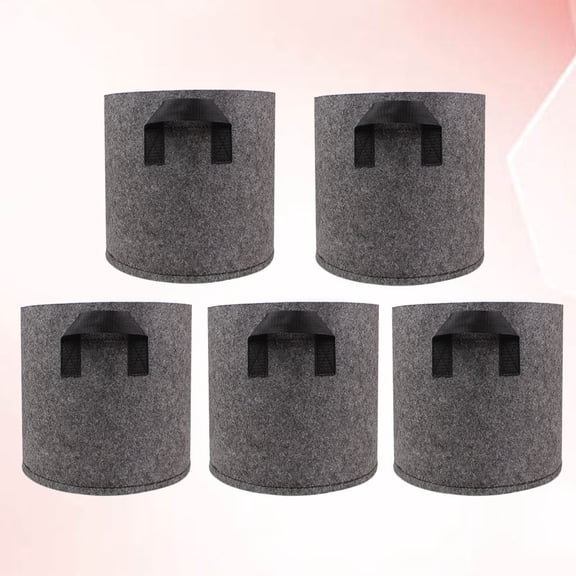 ORDDIART 5Pcs Non-Woven Planting Bag for Gardening Keeps Roots Healthy Grey 7 Gallon