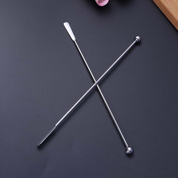 ORDDIART 5Pcs Silver Swizzle Sticks for Drinks Buffet Table 7.5X0.4X0.4in