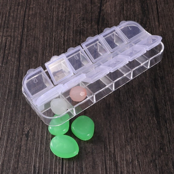 SOPOTUTU 6Pcs Medicine Organizer Holder Plastic Storage Box White 12 Grids