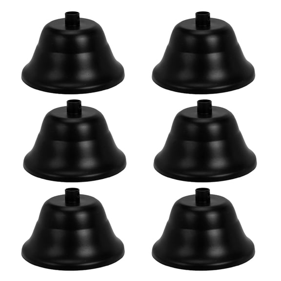 ORDDIART 6-Piece Black Industrial Pendant Light Shades, Iron Ceiling Canopy Replacement Set for Home Lighting Decor
