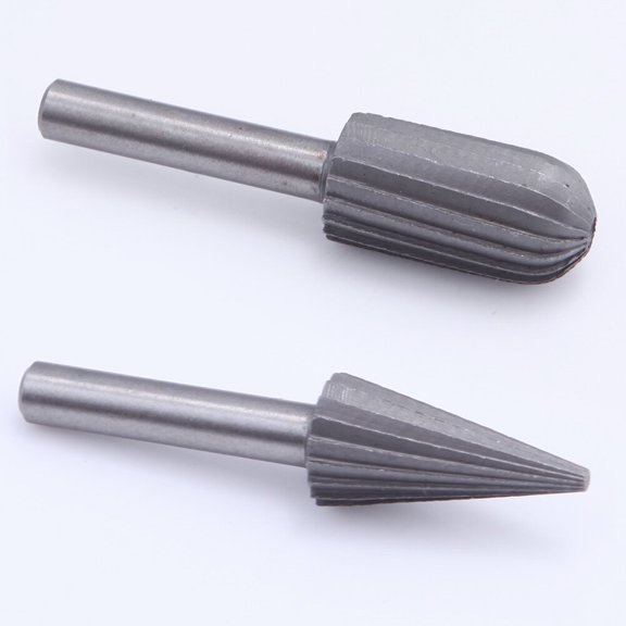 SOPOTUTU 6PCS High Carbon Steel Grey Rotary File for Engraving and Deburring in Metal