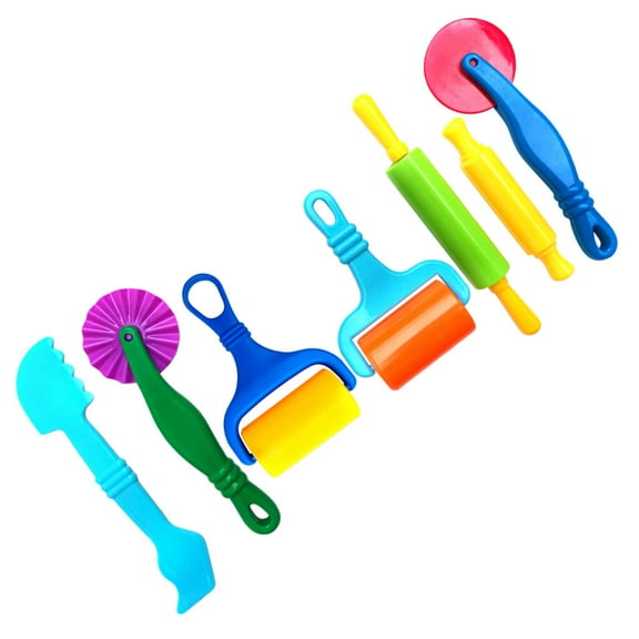 ORDDIART 7Pcs Mini Rolling Pin Plastic Handheld Roller for Childrens Playtime Assorted Color