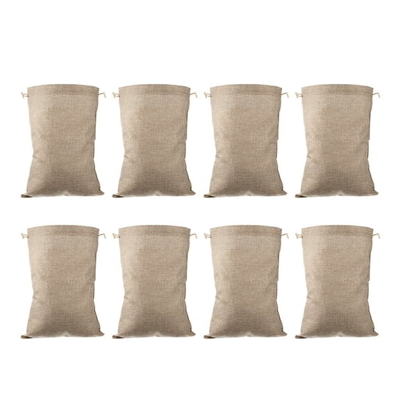 ORDDIART 8Pcs Drawstring Bags Khaki for Vegetable and Fruit Storage 11.8x7.9x0.1in
