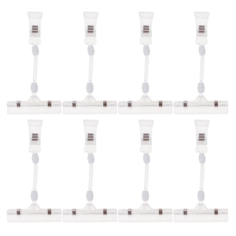 ORDDIART 8Pcs Transparent Clips for Price Display Shelf Sign Clips ...