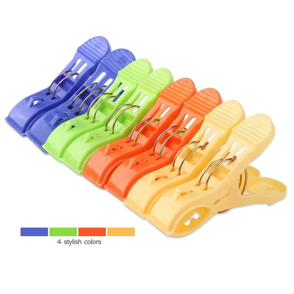 SOPOTUTU Multifunctional Plastic Beach Towel Clips in Assorted Colors for Chairs and Outdoor Use