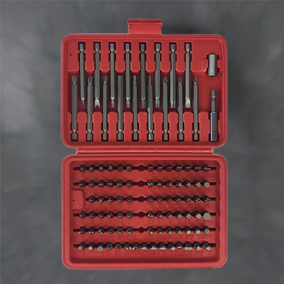 ORDDIART 98Pcs Metal Screwdriver Bit Workshop Use Nut Driver Bit Set 11.4x5.3x1.4in