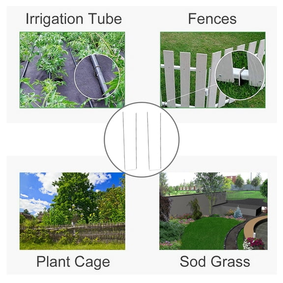 SOPOTUTU 50Pcs Metal Garden Pegs Sod Stakes for Outdoor Lawn Landscape Camping and Gardening Projects