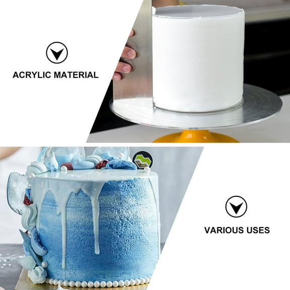 SOPOTUTU Acrylic Cake Smoother and Professional Baking Scraper, Easy to Use for Perfect Icing and Frosting, 1 Pc