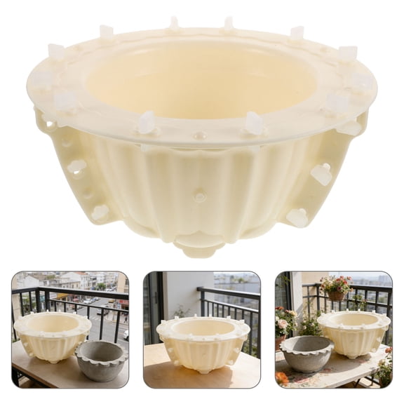 ORDDIART Beige Plastic Planter Mold, Thickened Design, Easy Release, Ideal for Garden Decor