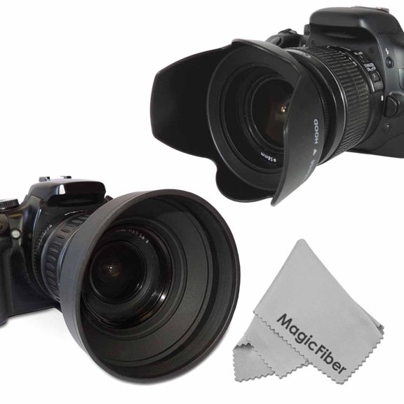 ORDDIART Black Camera Lens Hood Set for and Mirrorless Cameras, Protective Lens Shielding Accessories