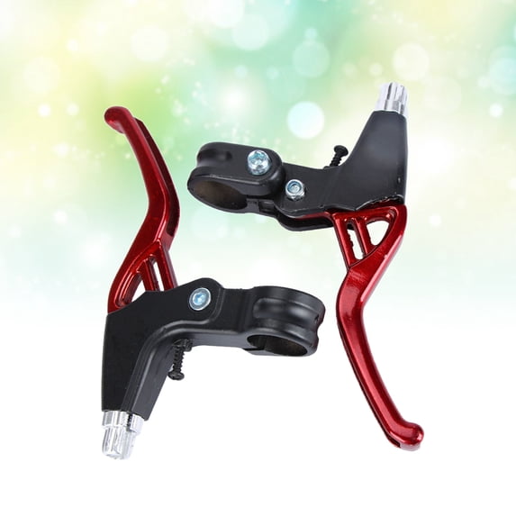 ORDDIART Brake Lever for Cycles 1 Pair Red Aluminium Universal Fit for Mountain Road Bikes 6.3x3.3x0.9in