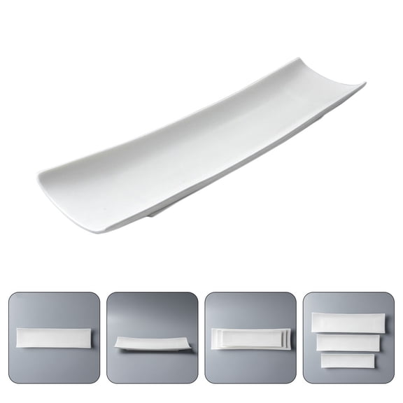 ORDDIART Ceramic Fish Serving Plate White Practical Dish for Home Kitchen Easy to Store