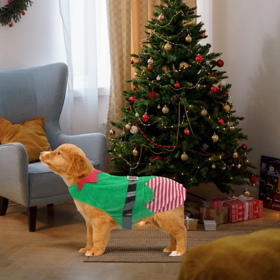 ORDDIART Cute Dog Outfits Velvet Elf Costume for Dogs Christmas Party 1Pack