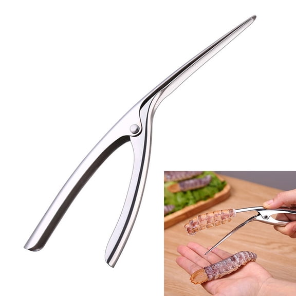 ORDDIART Devein Shrimp 1Pack Shellfish Sheller Silver Color for Kitchen Use