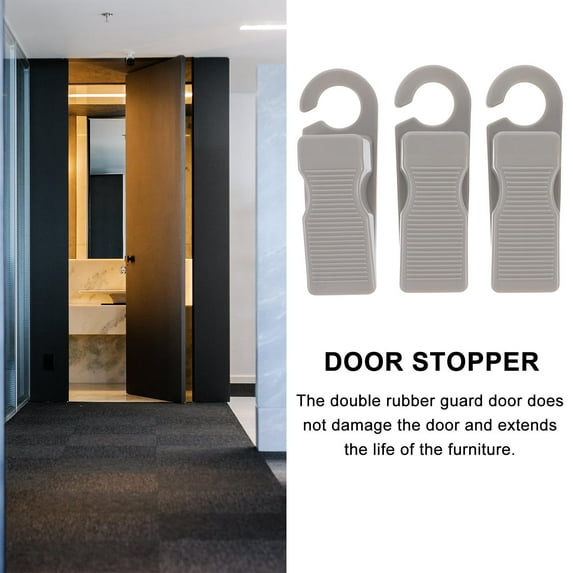 ORDDIART Door Safety Stopper Grey PVC for Homeowners 13.5x4.2in