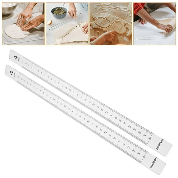 ORDDIART Dough Thickness Ruler Biscuit Balance Ruler with Graduated Scale for Baking 1 Pair