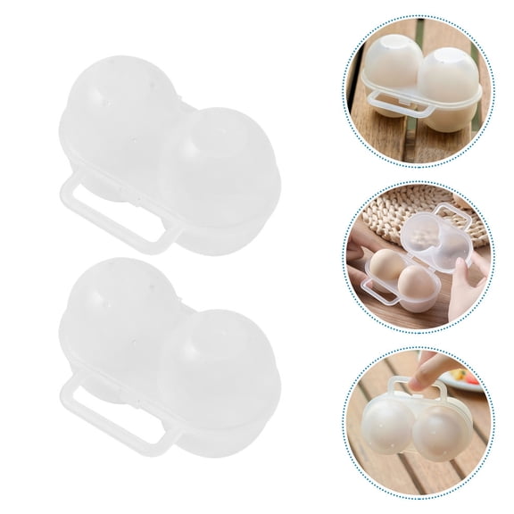 ORDDIART Egg Container For Camping 4.32X2.75X2.44in In Size Double Grid Design 2Pcs