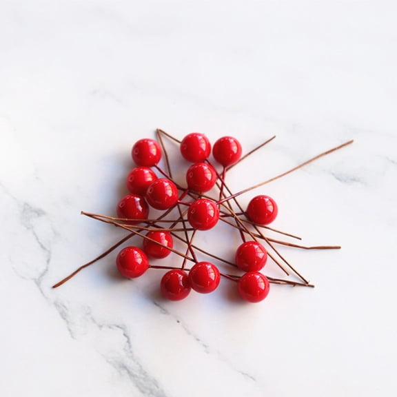 SOPOTUTU 200Pcs Red Artificial Berry Picks for Christmas Holiday Decor, Event Decorations, Craft Supplies and Seasonal Arrangements