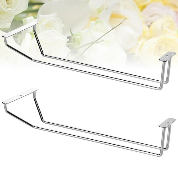 ORDDIART Goblet Rack 13.8x4.3in Chrome Plated Metal Drinking Glasses Stand for Restaurant Club Party 2Pcs