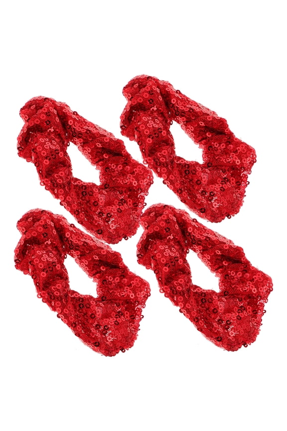 4-Pack Red Hair Scrunchies for Kids - Valentine's Day Hair Accessories Set