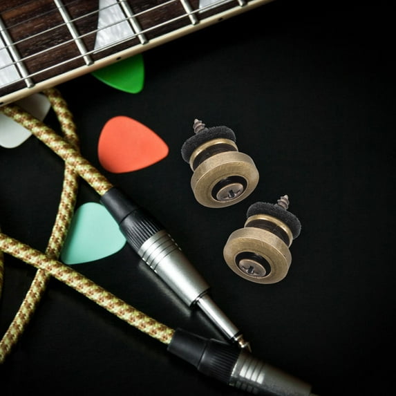 ORDDIART Metal Guitar Strap Locks 2Pc Bronze and Black Prevent Falling Off for Electric Acoustic Guitars Replacement