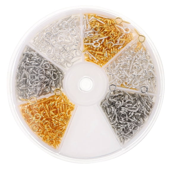 SOPOTUTU Lightweight Alloy Screw Eyes Assorted Colors for Jewelry Making, Crafts, Decor Accessories