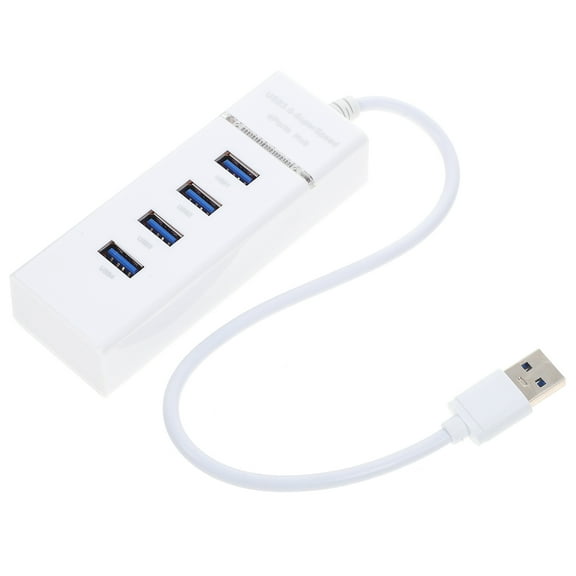 SOPOTUTU USB 3.0 Hub 4 Ports White Plastic Adapter for PC Data Transfer High-Speed USB Splitter