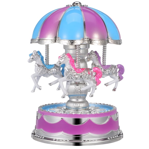 ORDDIART Carousel Music Box with Rotating LED Lights, Decorative Home