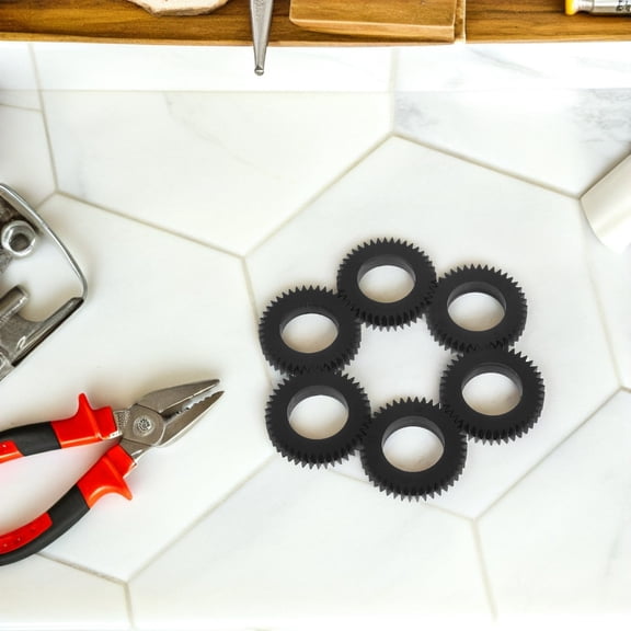 ORDDIART Replacement Cash Counter Machine Gear 6Pcs Black Plastic Round Wheel for Currency Counter Gear Part