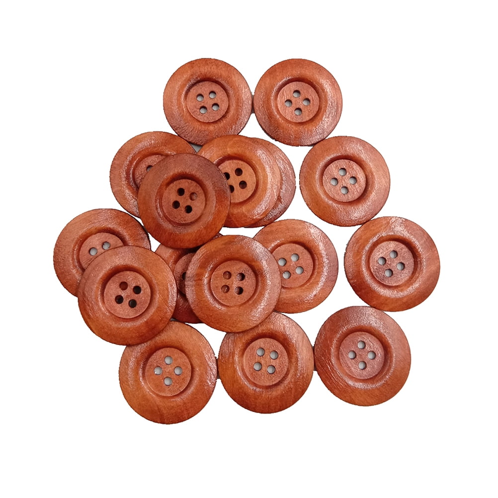 SOPOTUTU 30-Pack Natural Wood Buttons for Scrapbooking, Crafting ...