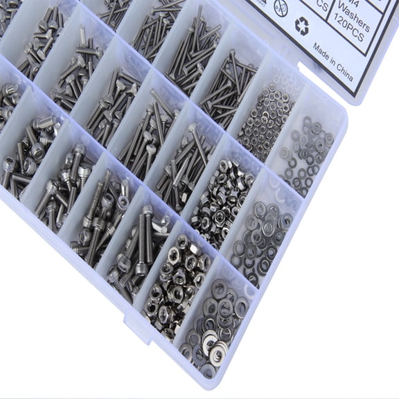 SOPOTUTU 1080-Piece Stainless Steel Screw Assortment Kit, 304 Grade Screws Set for Home, Projects, Repairs and Maintenance