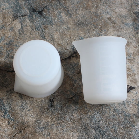 ORDDIART 2-Pack Silicone Measuring Cups 7x5.5x5.5 Inches Clear Baking Tools and