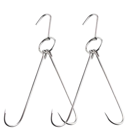 ORDDIART Stainless Bbq Meat Hook 2Pcs for Meat Hanging and Processing 11.8in Length
