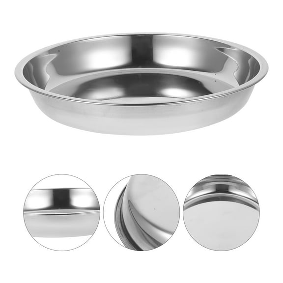 ORDDIART Stainless Steel Kitchenware Multi Function Pasta Plate 10.14X1.49In For Mixing Noodles 1Pcs