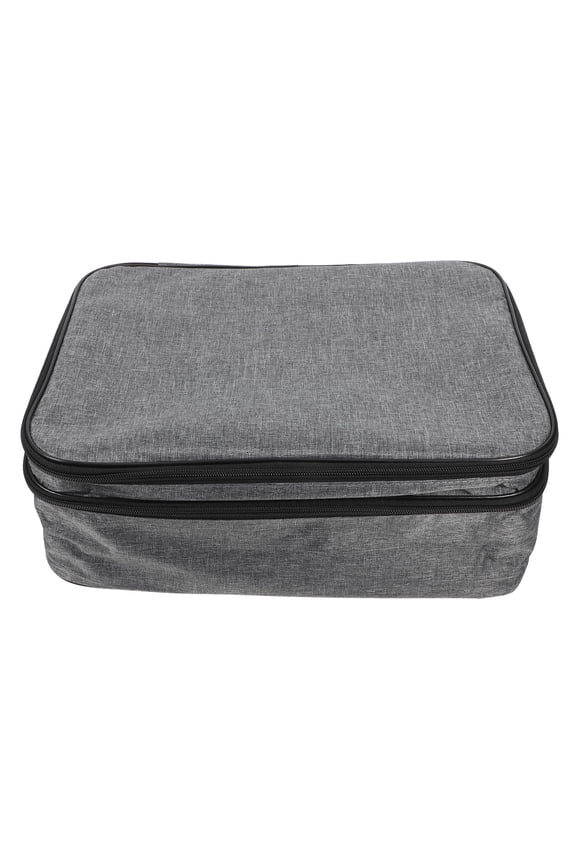 Large Grey Document Pouch with Lock, Multifunctional Storage Bag for Office, Travel, and Home Use