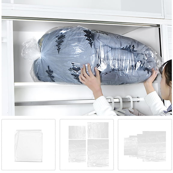 ORDDIART Sweater Storage Bags for Bedding Organizer Rectangular White Plastic 31.5x43.3in
