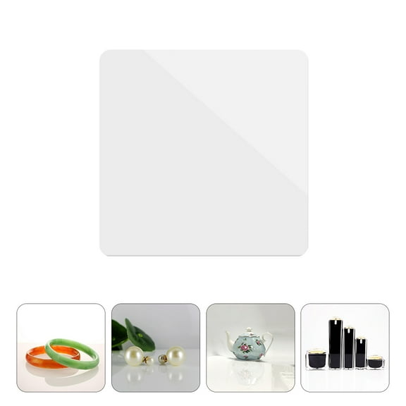 ORDDIART Tabletop Photo Backdrop 20X20CM White Acrylic Mirror Plate 2Pcs