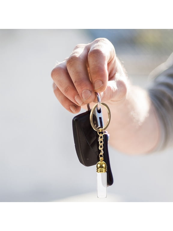 Metal and Glass Drift Bottle Keychain Pendant for Liquid Storage and Decoration