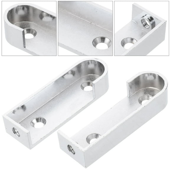 ORDDIART Wardrobe Rail Bracket Clothes Hanging Rod Holder 2Pcs Cast Metal