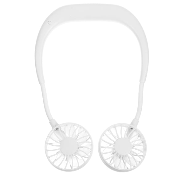 ORDDIART White Neckband Mini Fan with USB Rechargeable for Personal Cooling Use Plastic Adjustable 3 Levels