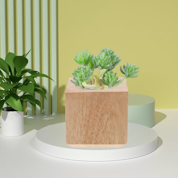 ORDDIART Rustic Wood Planter Pot, Wooden Flower Container for Small Plants, Cactus, Indoor Tabletop Home Decor