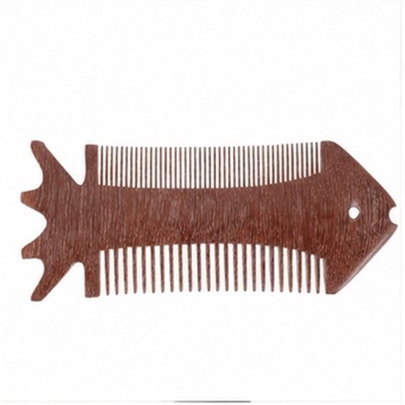ORDDIART Wooden Fish Shape Comb Red Sandalwood Polished Teeth Massage Comb for Hair Care